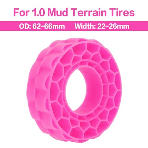 MEUS RACING Super Soft Silicone Rubber Inserts for 62-66mm 1.0" Tires(Rose Red) - color: Super soft