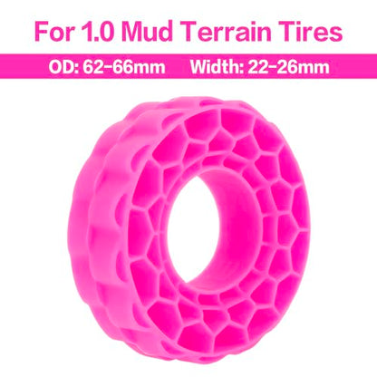 MEUS RACING Super Soft Silicone Rubber Inserts for 62-66mm 1.0" Tires(Rose Red) - color: Super soft