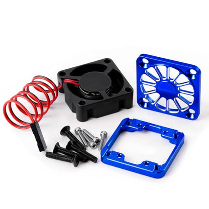 LSG ESC Heat Sink Cooling Fan for Tra-xxas Mini Maxx/Slash 4x4 XRT VXL 3S | Motor Heatsink Cooling Fan Dual Set Compatible with Tra-xxas 1/10 Slash/Stampede/Rustler RC Car Upgrade Parts - color: Blue