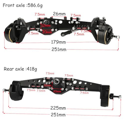 CNC Aluminum Front Rear Offset Portal Axle with Brass Counterweight for 1/10 RC Crawler Axial Capra 1.9 UTB AXI03004 AXI03000T1 T2 Buggy F9 Upgrades Part