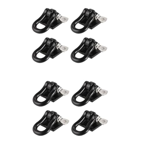 COMODO RC Crawler Tow Hook Set 1/10 Scale Metal Trailer Hooks Compatible with SCX10 D90(8 pcs Black) - color: 8 Pcs Black