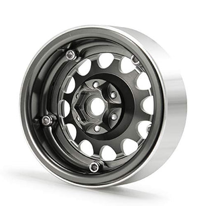RCLIONS 4PCS Aluminum 2.2" Beadlock Wheels Rims for 1/10 RC Rock Crawler Car Axial Wraith SCX10 SCX10-II TRX4