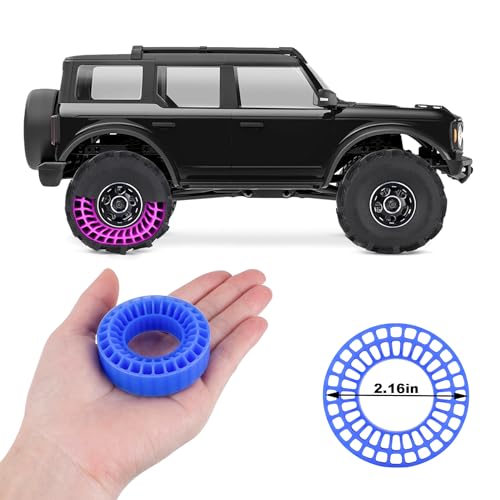 1.0 tire inserts, silicone inserts 1.0 Silicone Rubber Tire Inserts for RC TRX4M SCX24 Fcx24 Ax24 1/18 1/24 RC Crawler Wheels Tire Foam Fill Kit for OD 58-63mm (Blue) - color: Blue