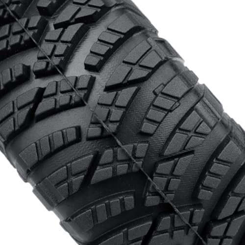RCHUBAM 4Pcs 1.3" Rubber Wheel Tires for 1/18 TRX4M 1/24 SCX24 | H & W 70 * 27mm,1.3" Large RC Mud Tires,RC Upgrade Parts - color: Black a