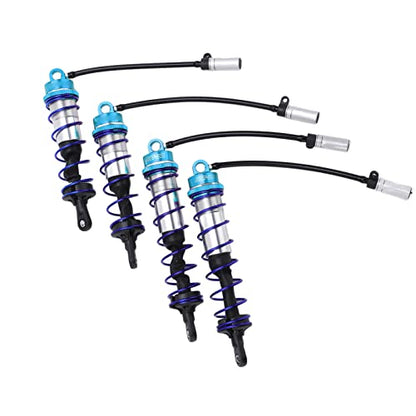 Adjustable RC Damper, Oil Adjustable with High Elasticity Spring Aluminum Alloy Shock Absorber 4PCS Set for 1/8 Scale RC Crawler Truck Truggy Enthusiasts Off-Road Racing and Crawling Scenarios - color: Blue
