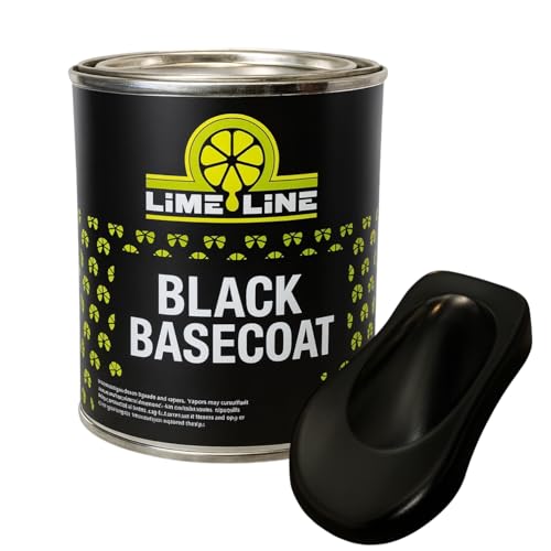 LiME LiNE Automotive Basecoats, 1k Urethane Base Coat Color (Black Basecoat Quart) - color: Black Basecoat - 1 Quart