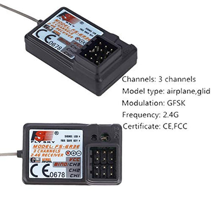 Flysky 2PCS FS-GR3E Receiver, Waterproof 3 Channel 2.4G Frequency DC 5V Receiver for FS-GT2 FS-GT2B FS-GT3B FS-GT3C FZ-IT4S RC Car Boat Transmitter Geekstory
