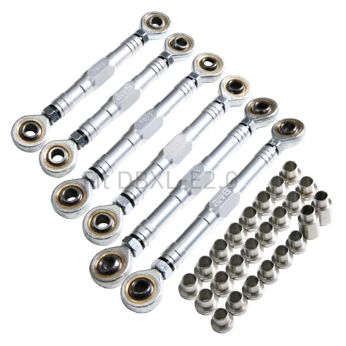 GTBRacing CNC Aluminum 7075-T6 Front Rear Steering Turnbuckle Tie Rod Set for 1/5 RC Car Losi DBXL-E 2.0 DBXL 2.0 Upgrade Part (Front Rear Steering Turnbuckle Silver) | 7075 Losi dbxl-e 2.0 Linkage - color: Front Rear Steering Turnbuckle Silver