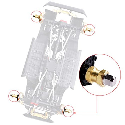 Brass 12mm Wheel Spacer Wheel Hubs Extension Drive Adapter for Axial SCX10 & SCX10 II 1/10 RC Crawler (15mm) - size: 15mm