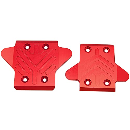 ShareGoo Aluminum Alloy Front & Rear Skid Plate Bottom Chassis Armor Protection Cover Compatible with Arrma 1/8 Kraton 6S RC Car Upgrade Part (Red) - color: Red