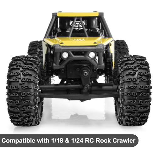 LRFHL 1.3" Crawler Tires Soft Rubber for 1/18 TRX4M 1/24 SCX24 FCX24, 4PCS | 64mm*27mm, RC Tires with Foam Insert, RC Rock Crawling Tires Upgrade - color: Style A