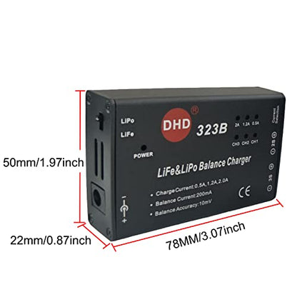 20W 2A 323B RC Battery Balance Charger for 2S 3S 7.4v 11.1v LiPo 6.6V 9.9V Life RC Battery Pack and RC Car Drone Truck Helicopter Airsoft Electric Water batteres