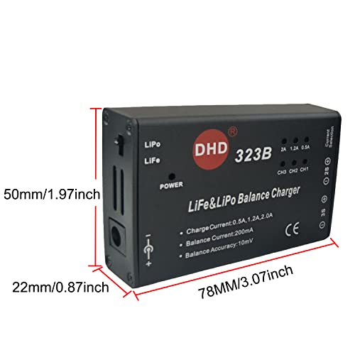 20W 2A 323B RC Battery Balance Charger for 2S 3S 7.4v 11.1v LiPo 6.6V 9.9V Life RC Battery Pack and RC Car Drone Truck Helicopter Airsoft Electric Water batteres