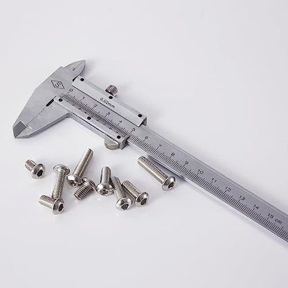 M6 x 10mm 14mm 18mm 20mm 25mm Button Head Socket Cap Screws Bolts, Stainless Steel 304, Metric Allen Hex Drive, Bright Finish, Fully Threaded, Assortment Kit 50PCS - size: Button M6x10-25 mm