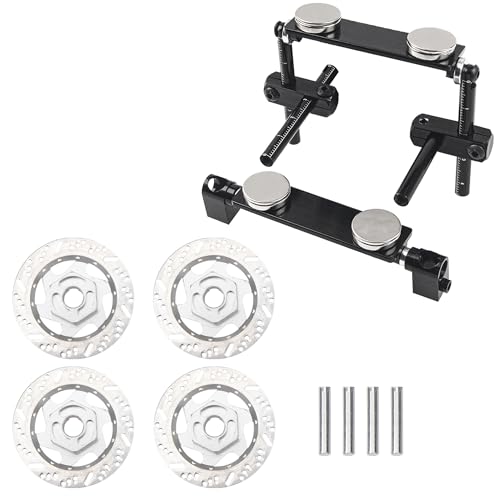 RC Magnetic Body Post Stealth Invisible Body Shell Mount Column Kit & Metal 12mm Hex Hub Wheel Rim Tires Brake Disc