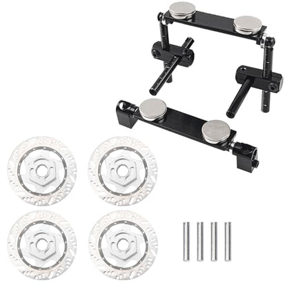 RC Magnetic Body Post Stealth Invisible Body Shell Mount Column Kit & Metal 12mm Hex Hub Wheel Rim Tires Brake Disc