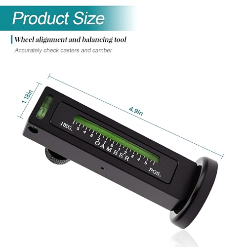 Adjustable Magnetic Car Gauge Tool, Vehicle Camber Castor Strut Wheel Alignment Instrument, Automotive Tire Gauge Repair Tool Accessories, Universal for SUV, Sedan, Truck (Black) - color: Black