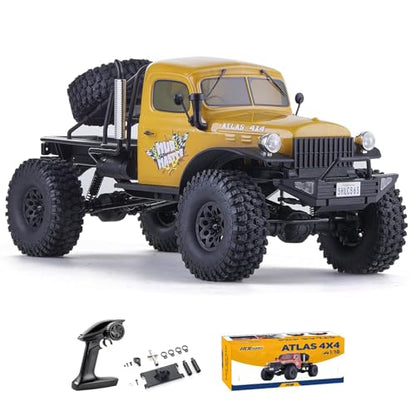 RocHobby Atlas 1/10 RC Crawler, RC Rock Truck Off Road, RC Car Indoor&Outdoor 2 in 1, RC Rock Crawler 4x4 Hobby Grade for Adults Need to Complete (Yellow) - color: Yellow