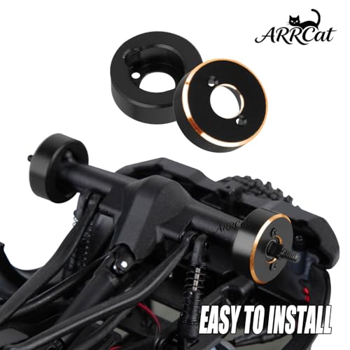 Brass Wheels Weights Steering Knuckles Upgrades Part for 1/30 SCX30 Chev rolet K10/Jeep Wrangler JLU 4X4/F0rd Bronco 4X4 RC Crawler,Front Portal Steering Blocks & Rear Hub Weight,Black