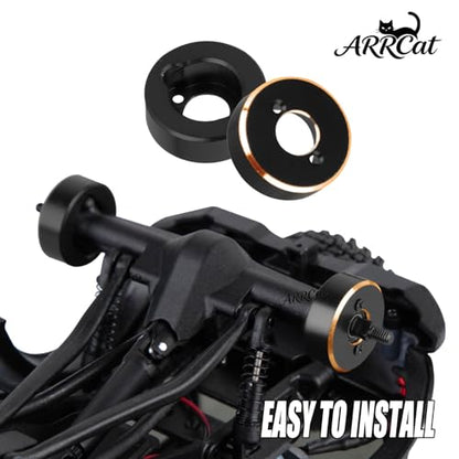Brass Wheels Weights Steering Knuckles Upgrades Part for 1/30 SCX30 Chev rolet K10/Jeep Wrangler JLU 4X4/F0rd Bronco 4X4 RC Crawler,Front Portal Steering Blocks & Rear Hub Weight,Black