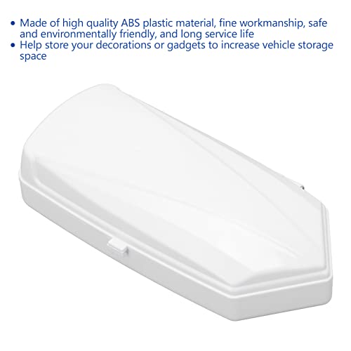 RC Car Roof Carrier Box, Simulation RC Roof Trunk Luggage Suitcase Storage Box with Stickers & Mounting Brackets for 1/10 1/8 RC Car Parts (White)