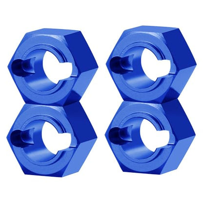 1Set/4PCS RC Aluminum Wheel Hex 7mm Hub Adapters for LOSI Mini-T 2.0 1/18th RC Off-Road Car Truck Upgrades Parts (Blue) - color: Blue