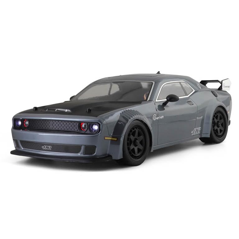HNR Panther 1/10 Scale 4WD Brushless RC Race and Drift Car, 60A ESC, 3300KV Motor, 2.4G Remote, LED Lights, Racing and Drift Tires (Dark Shadow Gray) - color: Dark Shadow Gray