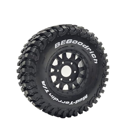 1/7 1/8 1/10 RC Short Course Truck Tires OD 4.96"And Wheels 12mm 14mm 17mm Hex For 1:10 1:8 1:7 Scale Off Road Truck Car ARRMA Mojave 4S 6S TRAXXAS Slash 2WD FS FSR Axial Losi Rc4wd (Black) - color: Black
