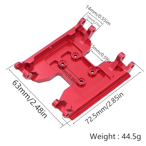 RC Cars Models Compatible with Axial for Capra UTB18 Gearbox Upgrade Parts Aluminum for Chassis Transmission Skid Plate for 1/18 RC Crawler(Red) - color: Red