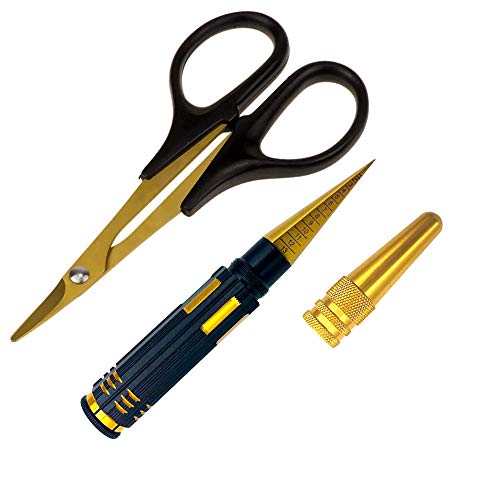 Body Reamer 0-14mm Hole Puncher w/Sleeve & Curved Scissors Set for RC Car Bodyshell Hobby Tools