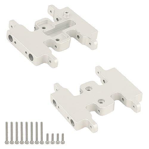 Aluminum Alloy Skid Plate Transmission Bottom Mount for Axial SCX24 C10 JLU Deadbolt Gladiator Bronco 1/24 Crawler Upgrade Parts (Silver) - color: Silver