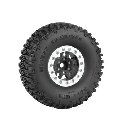 4PCS 1.55 Inch Aluminum Alloy 5Spoke Beadlock Wheel Rim Tyre and 95mm Rubber Tires Set for 1/10 RC Rock Crawler Car Upgrade Parts for Tamiya Axial AX90069 D90 TF2 CC01 LC70 (Black Silver) - color: Black Silver