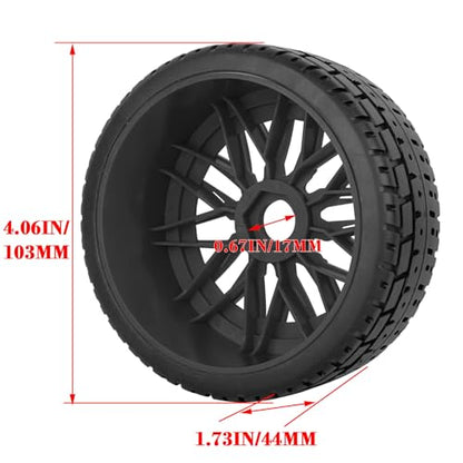 RC Tires Highway Tires for 1/8 Typhon 6s BLX,1/7 Infraction 6S BLX,Limitless RC Car,RC Wheels Set/Highway Wheel,Plastic Wheels,Black - color: Black- (Wheel Tires)