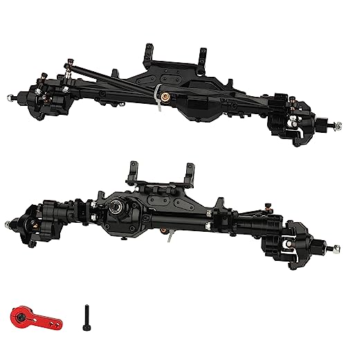 CNC Metal Complete Front Rear Portal Axle for 1/10 RC Crawler Axial Wraith 90018 90048 90053 90018 90020 90045 90056 RR10 AX10 Upgrades Part (Black)