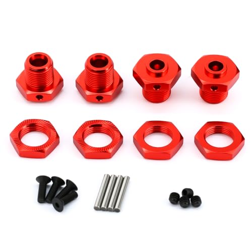 Aluminum Alloy 17mm Wheel Hex Nut Upgrade Part for Arrma 1/8 Typhon 3s 1/10 Big Rock V3 (Red)