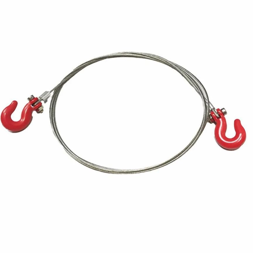 Metal RC Trailer Chain Hook Tow Rope Winch Shackles for 1/10 Crawler Axial SCX10 D90 D110 TRX4 TRX6 Redcat Tamiya RC Decoration Accessories 9 pcs/Set(Red)