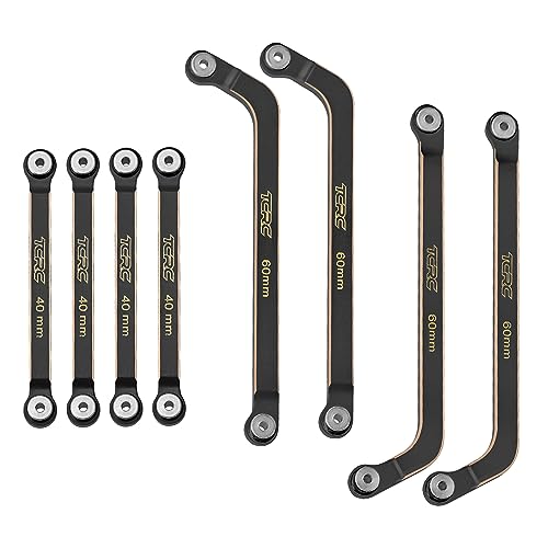 8PCS Brass High Clearance Chassis Suspension Links Rod Linkage Set for Axial AX24 XC-11/24 RC Crawler Car Upgrade Parts,Black Coating - style: Brass Links