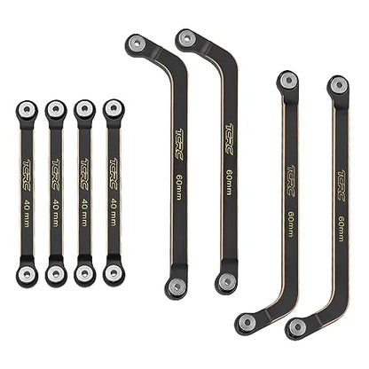 8PCS Brass High Clearance Chassis Suspension Links Rod Linkage Set for Axial AX24 XC-11/24 RC Crawler Car Upgrade Parts,Black Coating - style: Brass Links