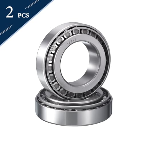 2 Pack 32210 Tapered Roller Bearing Cone and Cup Set | 55mm Bore 90mm OD 25mm Cup Width, Chrome Steel Taper Bearings Set, ABEC-3 - size: 32210