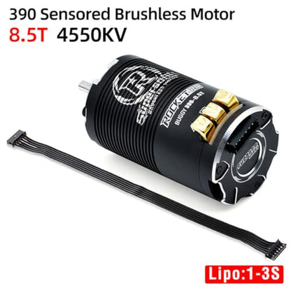 1-3S Supersonic 390 Sensored Brushless Motor 8.5T/10.5T/13.5T/17.5T TS80 Pro 80A ESC for 1/12 1/14 Scale Off-Road Buggy Truck Crawler RC Car (Black 8.5T) - color: Black 8.5T