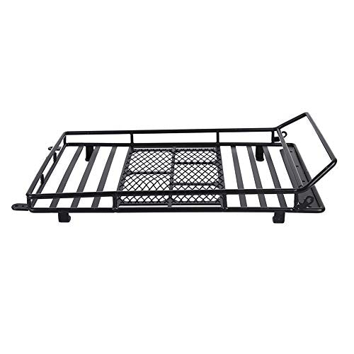 RC Crawler Roof Rack, Heavy Duty Metal with Bright LED Lights, Luggage Carrier for 1/10 Scale for RC Enthusiasts Off-Road Adventures
