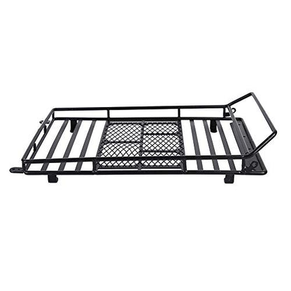 RC Crawler Roof Rack, Heavy Duty Metal with Bright LED Lights, Luggage Carrier for 1/10 Scale for RC Enthusiasts Off-Road Adventures