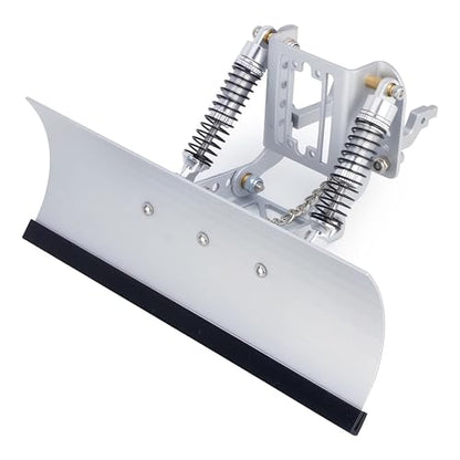 RC Snow Plow for TRX4M & SCX24, Adjustable Aluminum 1/18 1/24 RC Crawler Plow, Servo Operated Snow & Sand Shovel Upgrade, CNC Metal RC Plow Truck Accessory (Silver) - color: Silver