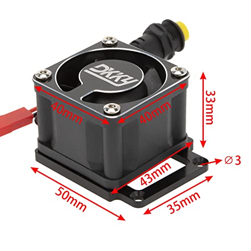 DKKY Sledge 1/8 RC Car 4028 Motor Cooling Fan Heatsink with 21000 RPM for Traxxas Sledge 1/8 Scale 4WD Monster Trcuck, Black - color: Black