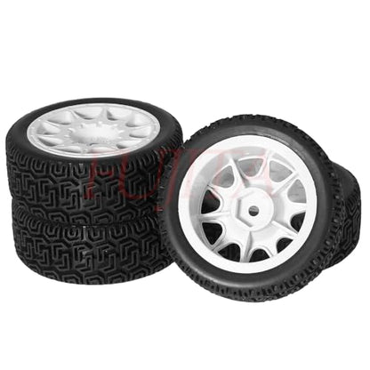 fujita 1/10 RC ON-Road Rubber Racing Tire Rim 68mm OD for 1/10 RC Rally Car Tamiya XV01 XV02 TT02 PTG HSP RGT Kyosho FAZER MK2 PTG （White A） - color: White a