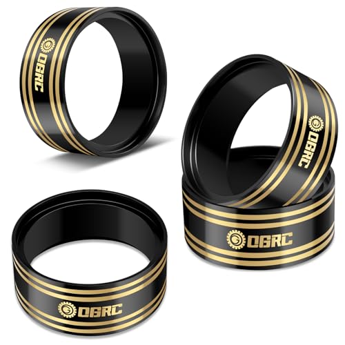 OGRC 1.9 Brass Inner Clamp Ring 110g Wheel Weights Fits 1.9 Beadlock Wheels | 440g Total Weights, Black Coating, for Traxxas TRX4 Axial Axial SCX10 Redcat 1/10 RC Crawler - color: Black