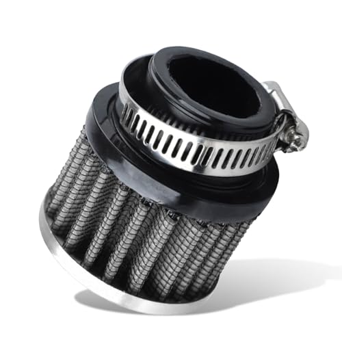25mm Car Air Intake Filter, 1" Universal Automotive Engine Valve Cover Breather with Adjustable Clamp, Mini Vehicle Vent Crankcase Cold Air Filter Accessories for Car Motorcycle (Silver) - color: Silver
