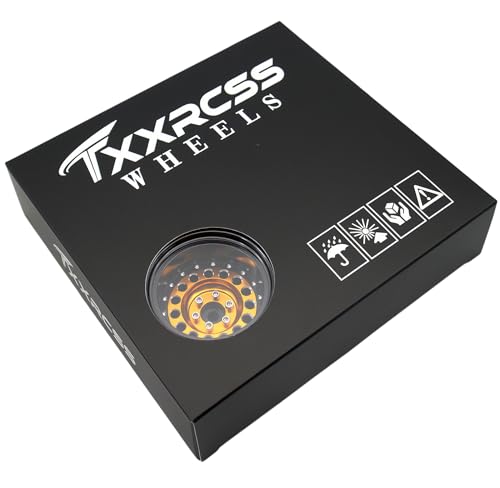 RC 1.9 Inch Beadlock Wheels Negative Offsets 10mm Rims Hex 12mm Aluminum Wheel for TRX4 TRX6 SCX10 Gen8 1/10 RC Crawler Remote Control Car Upgrades Accessories 4pcs (Golden) YK1906 - color: Golden