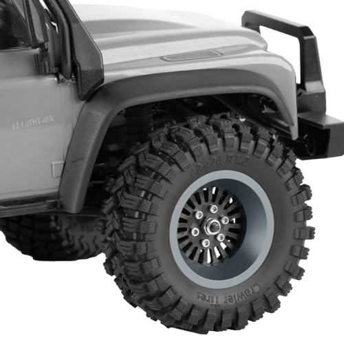 RC 1.2" Carbon Fiber Beadlock Wheels and Tires for 1/18 TRX4M,1/24 SCX24 RC Crawler Car,4PCS Carbon Fiber 1.2 Wheels Rims & Rubber Tires - A - style: 1.2 Tires - (A)