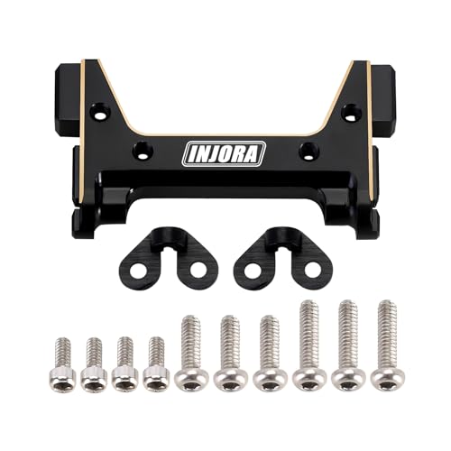 INJORA Front Bumper Mount - 7g Black Coating Brass Mount for 1/18 RC Crawler TRX4M Defender Bronco Upgrade